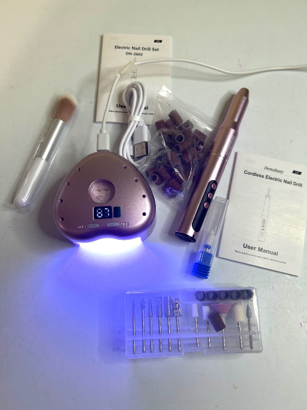 LED Nail Light And Nail Drill Set Pink - Picture 12 of 15